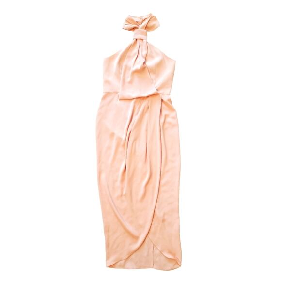 Shona Joy Light Pink Peach Cream Core Knot Draped Dress Sz 4 - Picture 1 of 9